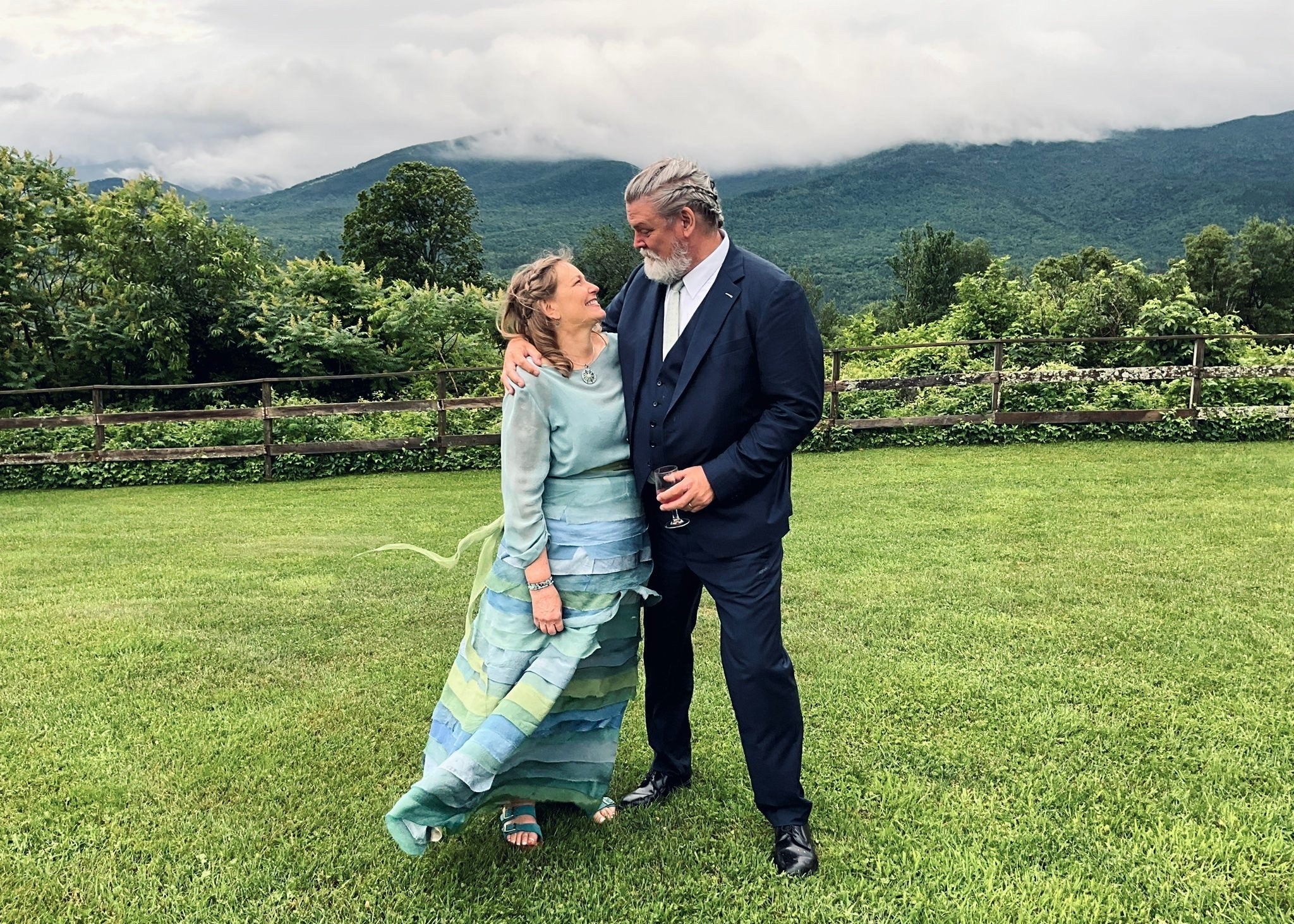 A Hand Painted Mother of the Bride Dress Inspired by Watercolor Tones