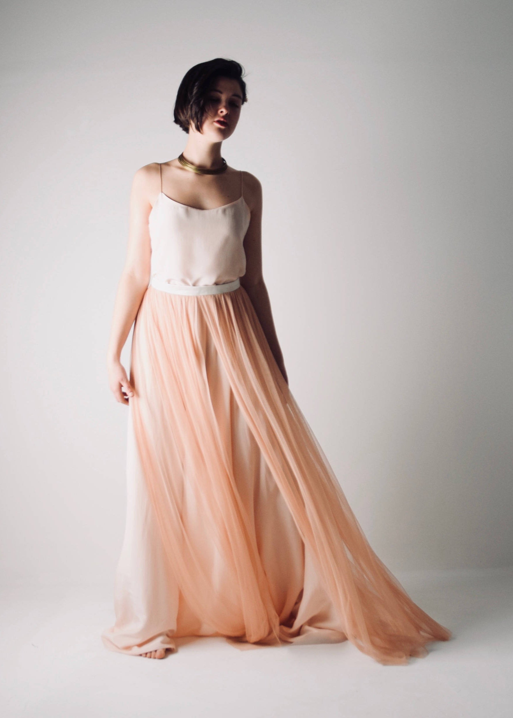 ABELIA, Abito da Sposa Colorato Due Pezzi Rosa Antico