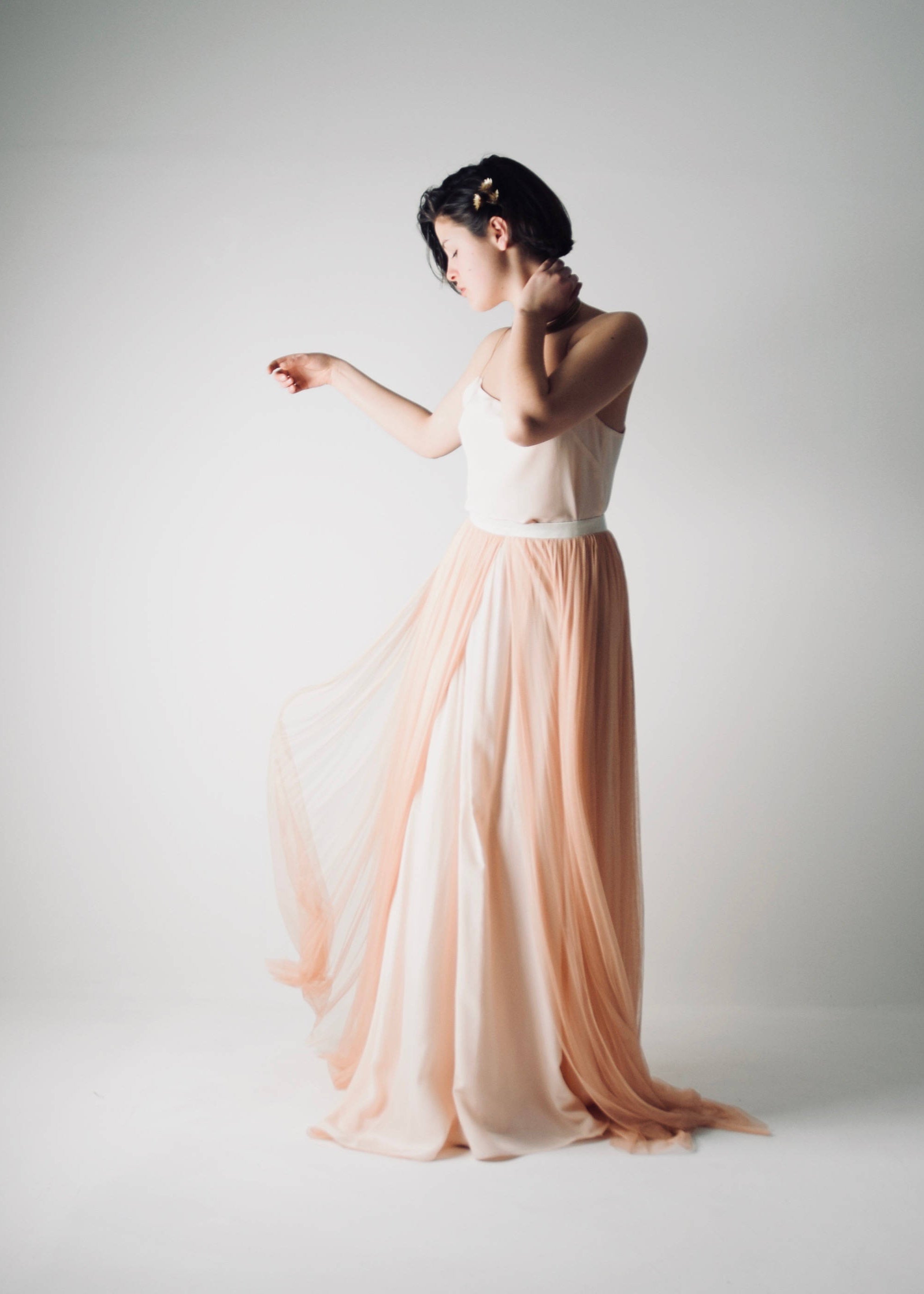 ABELIA, Abito da Sposa Colorato Due Pezzi Rosa Antico