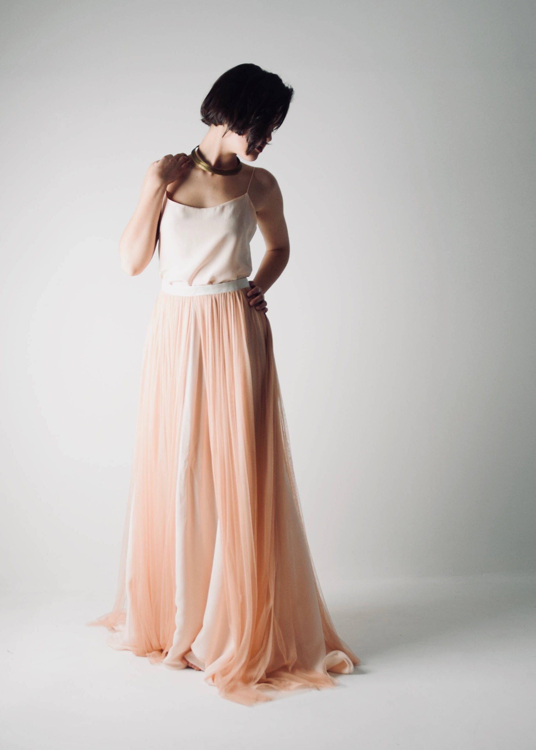 ABELIA, Abito da Sposa Colorato Due Pezzi Rosa Antico