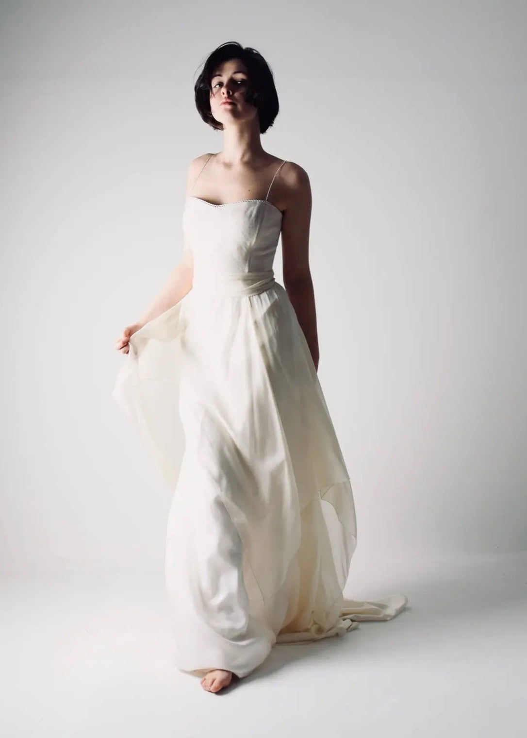 Agapanthus - Romantic Hemp Corset Wedding Dress with a Sweetheart Neckline