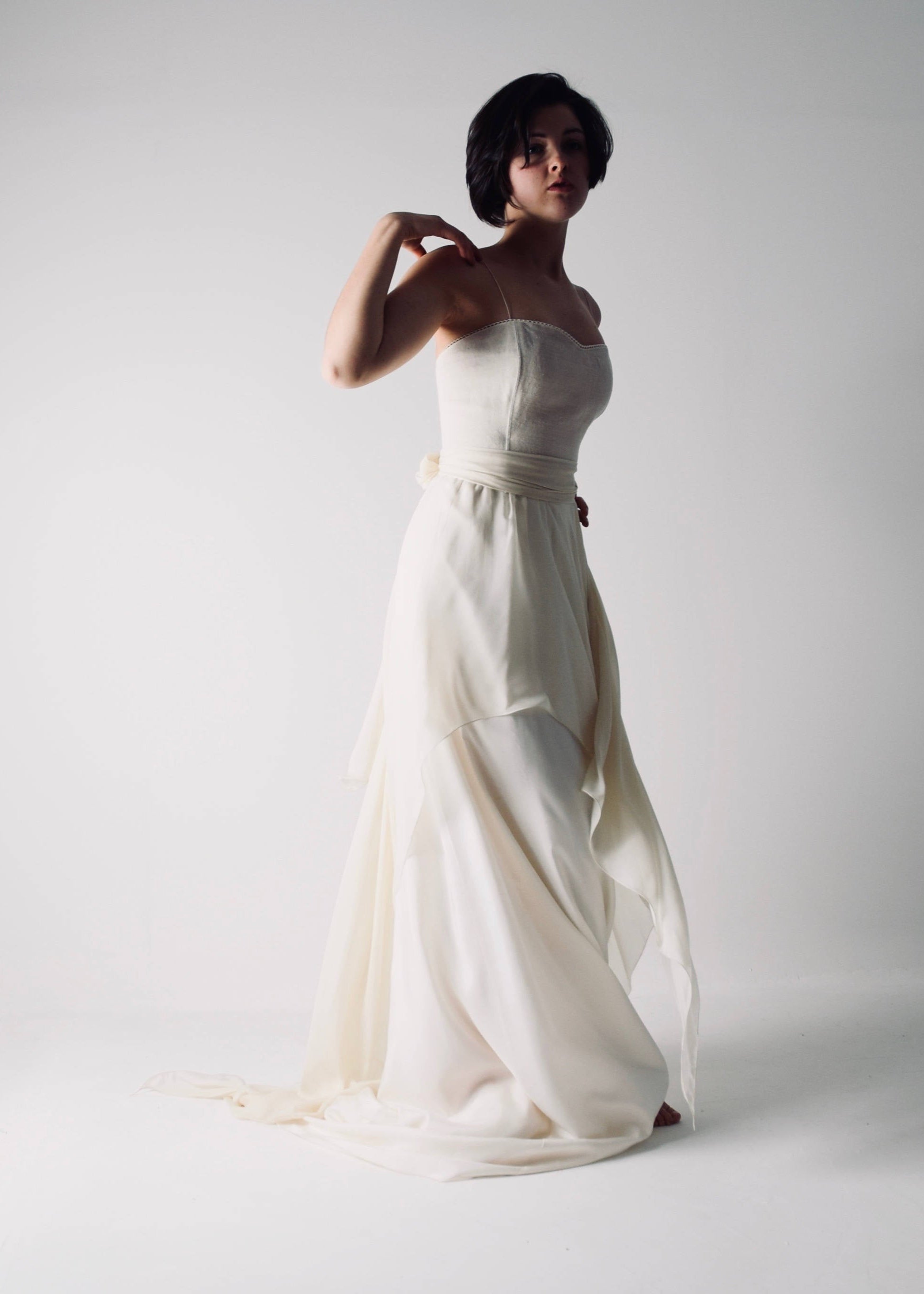 Agapanthus - Romantic Hemp Corset Wedding Dress with a Sweetheart Neckline