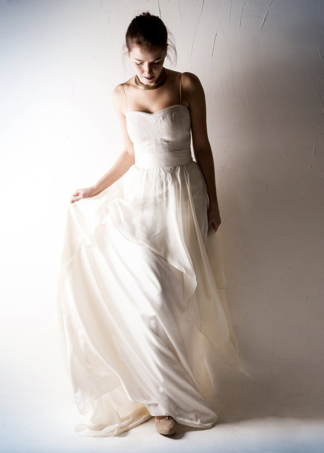 Agapanthus - Romantic Hemp Corset Wedding Dress with a Sweetheart Neckline