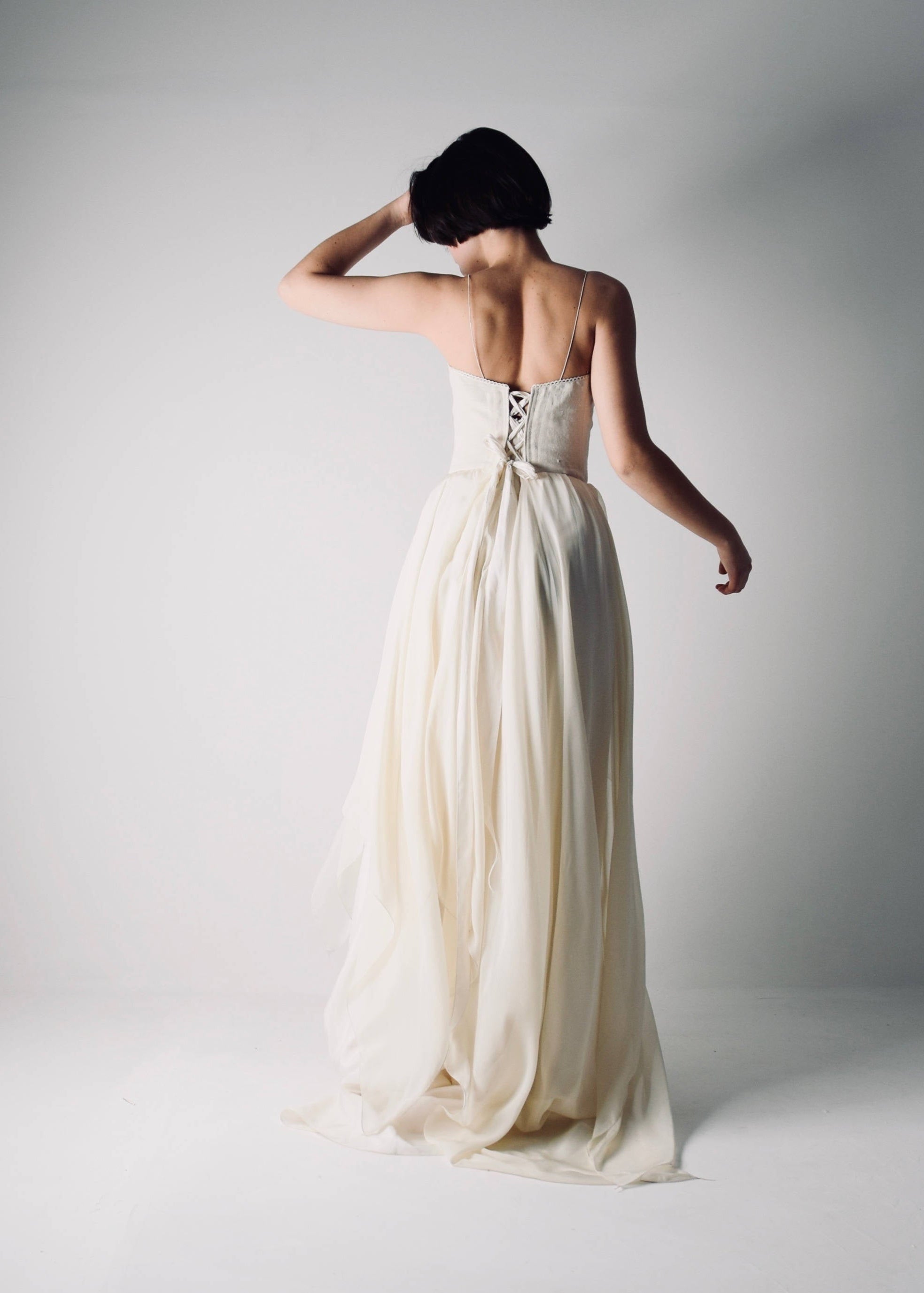 Agapanthus - Romantic Hemp Corset Wedding Dress with a Sweetheart Neckline