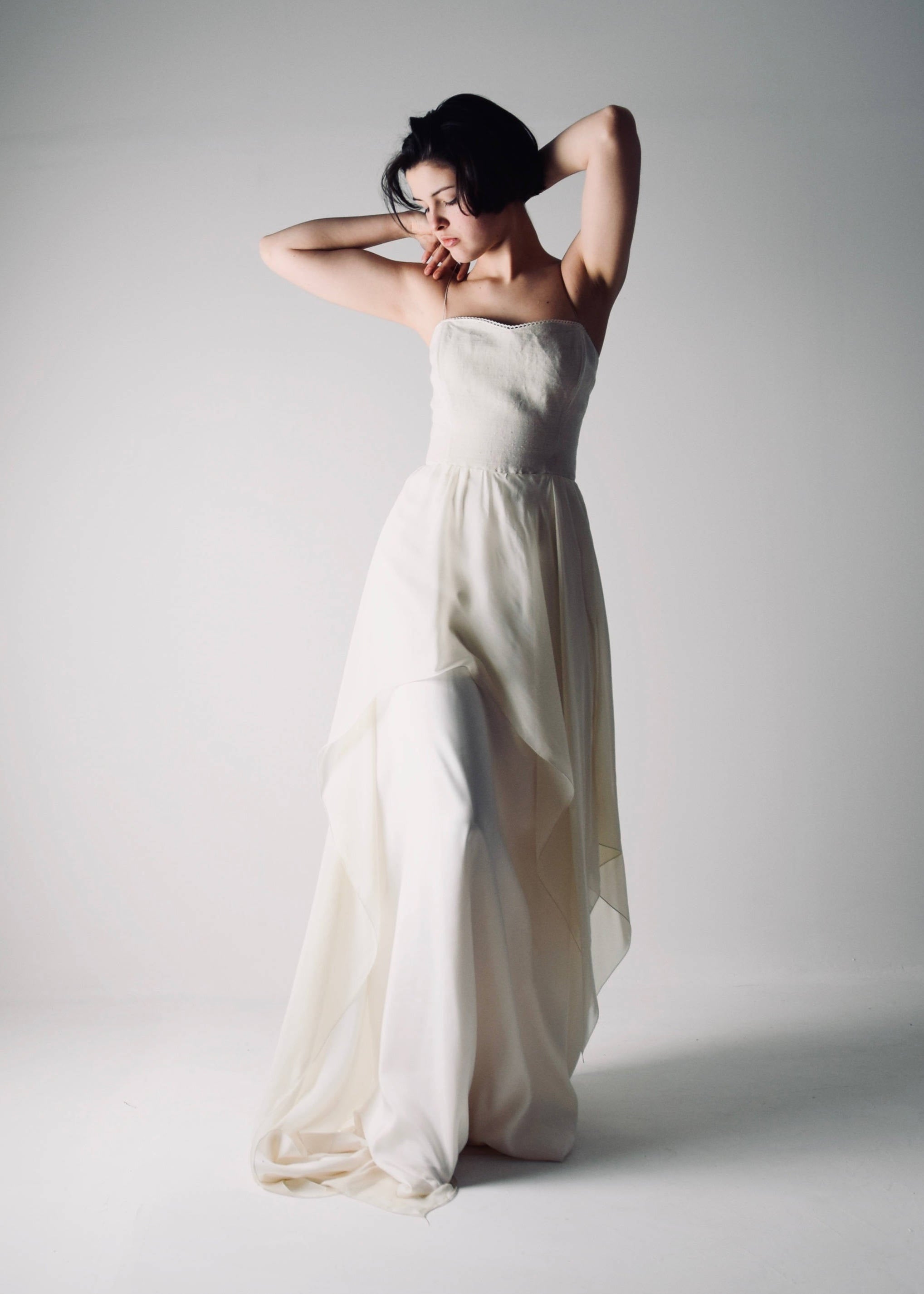 Agapanthus - Romantic Hemp Corset Wedding Dress with a Sweetheart Neckline