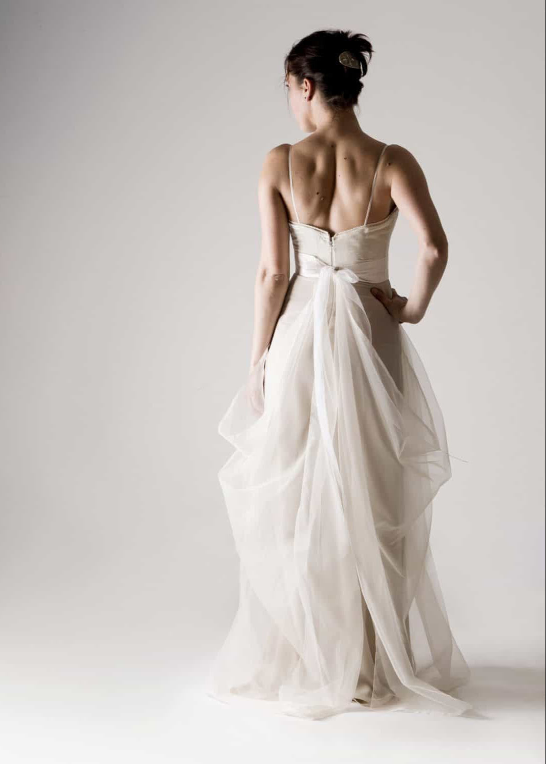 POTENTILLA, a Velvet and Organza Draped Wedding Dress, 1920s style, back view