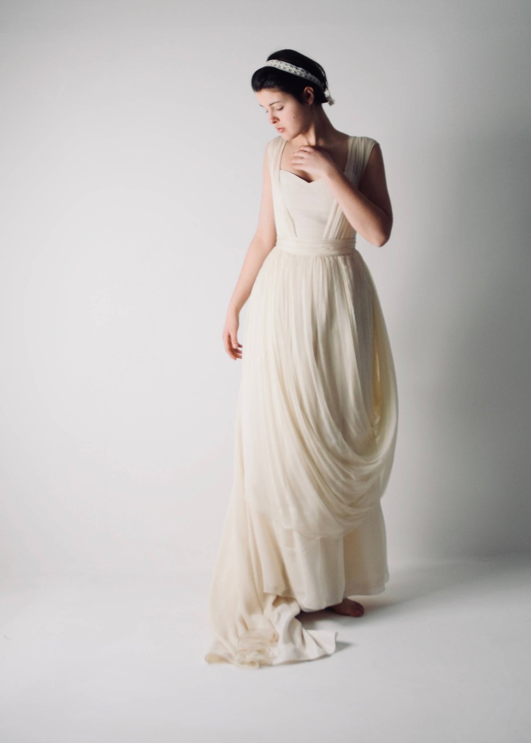 PAPAVER, a Grecian Wedding Dress in Flowing Chiffon