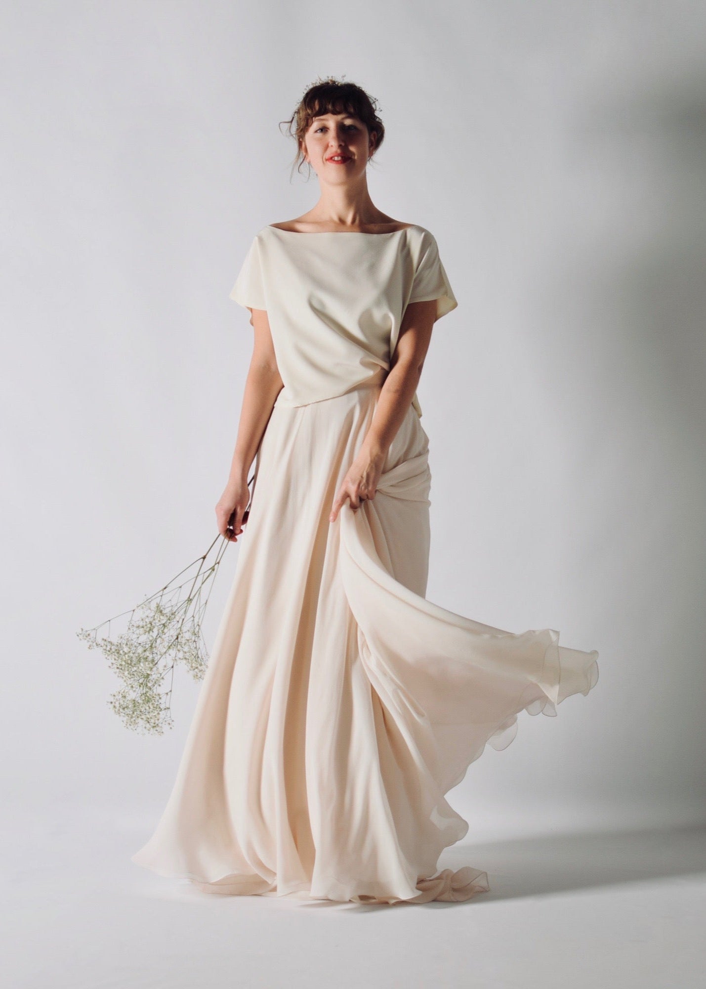 TARASSACO, Comfortable A-Line Wedding Dress Separates in Silk
