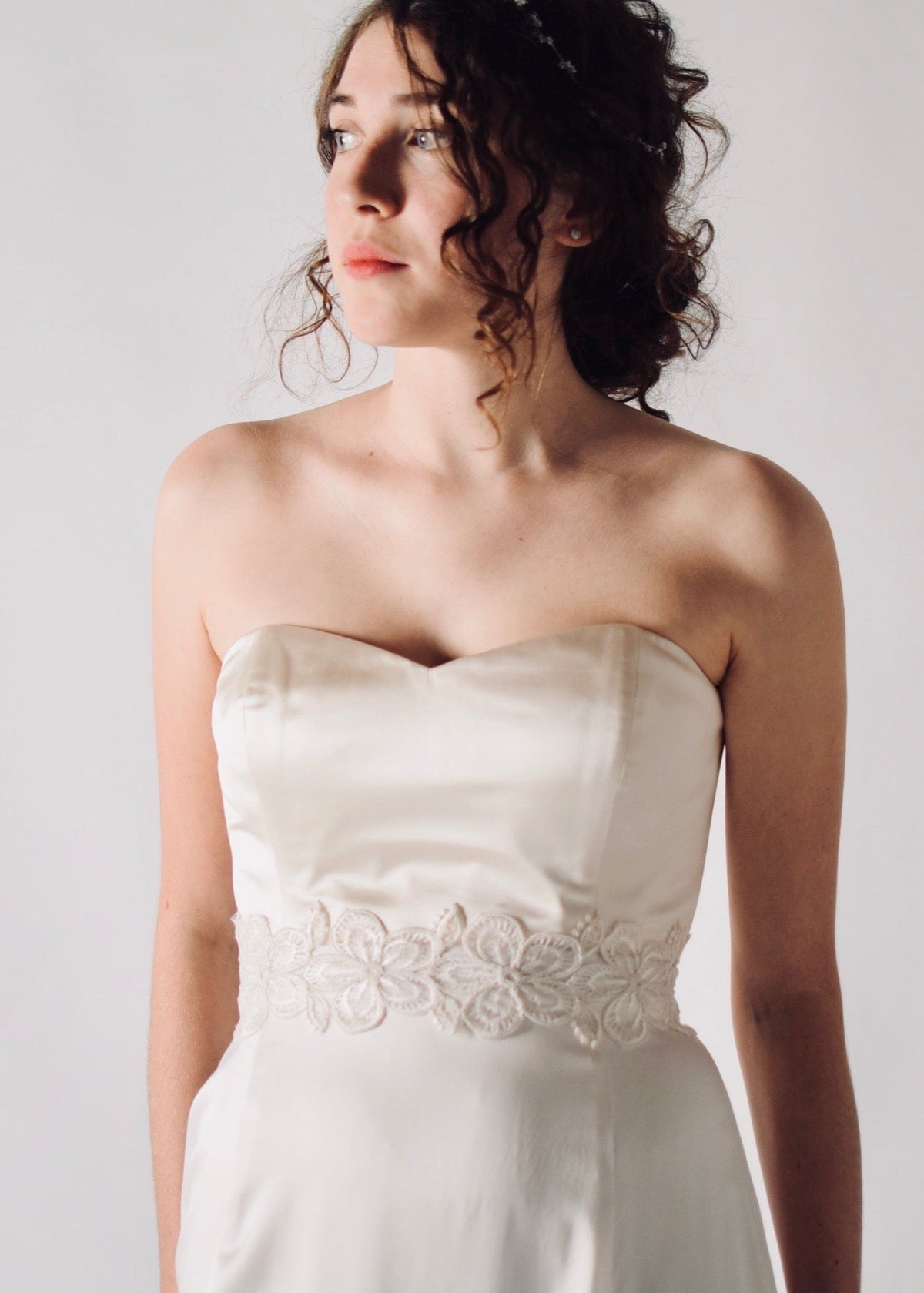 DAFFODIL, A Floral Lace Bridal Sash with Soft Silk Bow Closure Larimeloom DAFFODIL, A Floral Lace Bridal Sash with Soft Silk Bow Closure Larimeloom