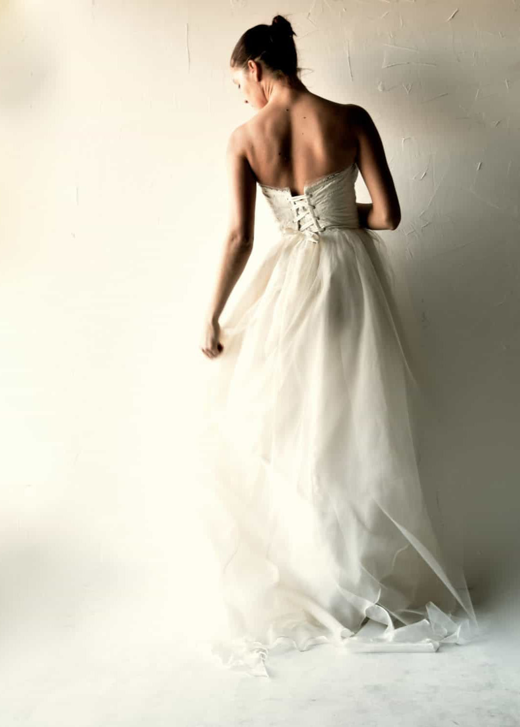 PAEONIA, a Textured Ballgown Style Wedding Dress, back