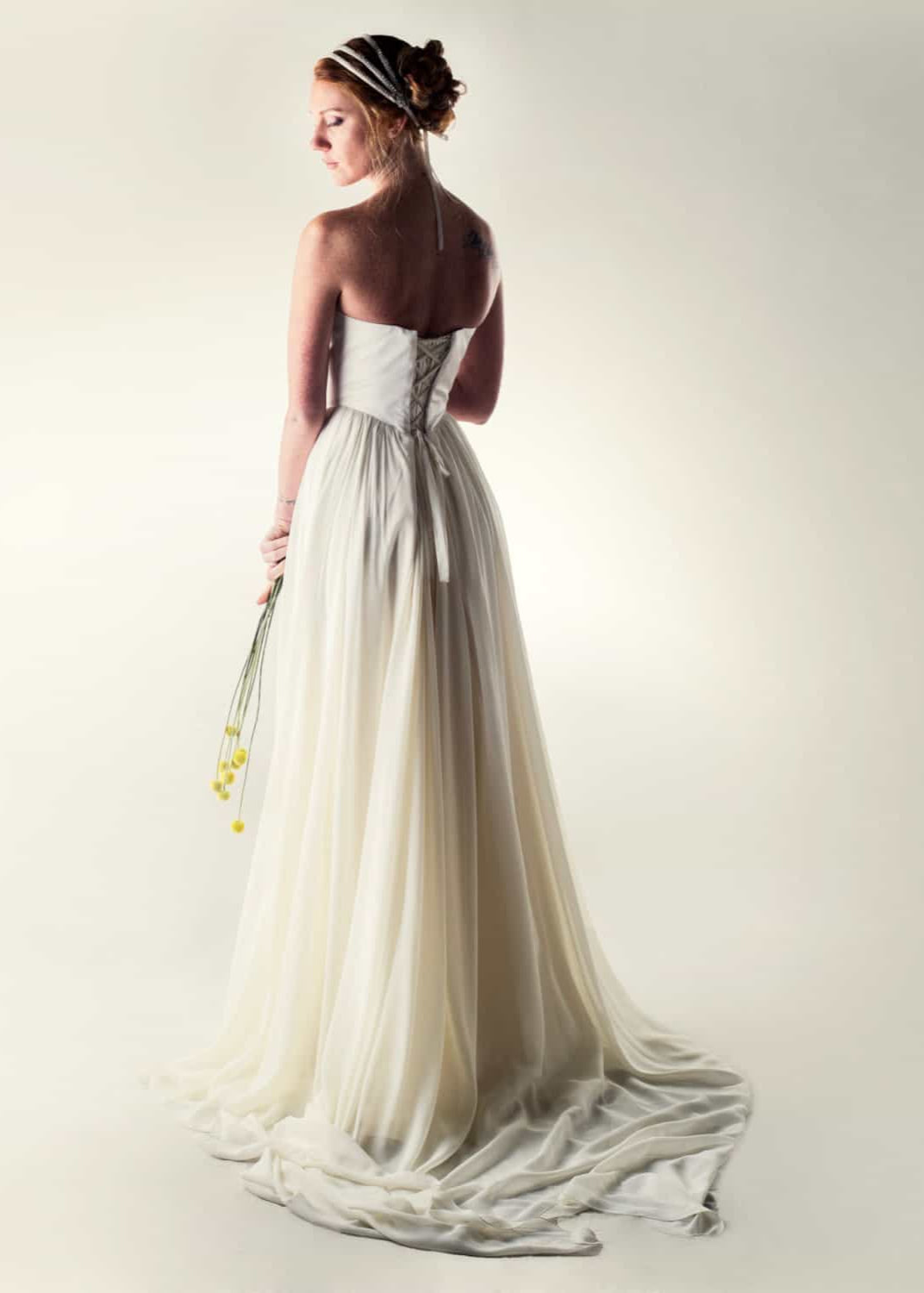 open lace back dress Lotus ~ Romantic princess wedding dress – Larimeloom