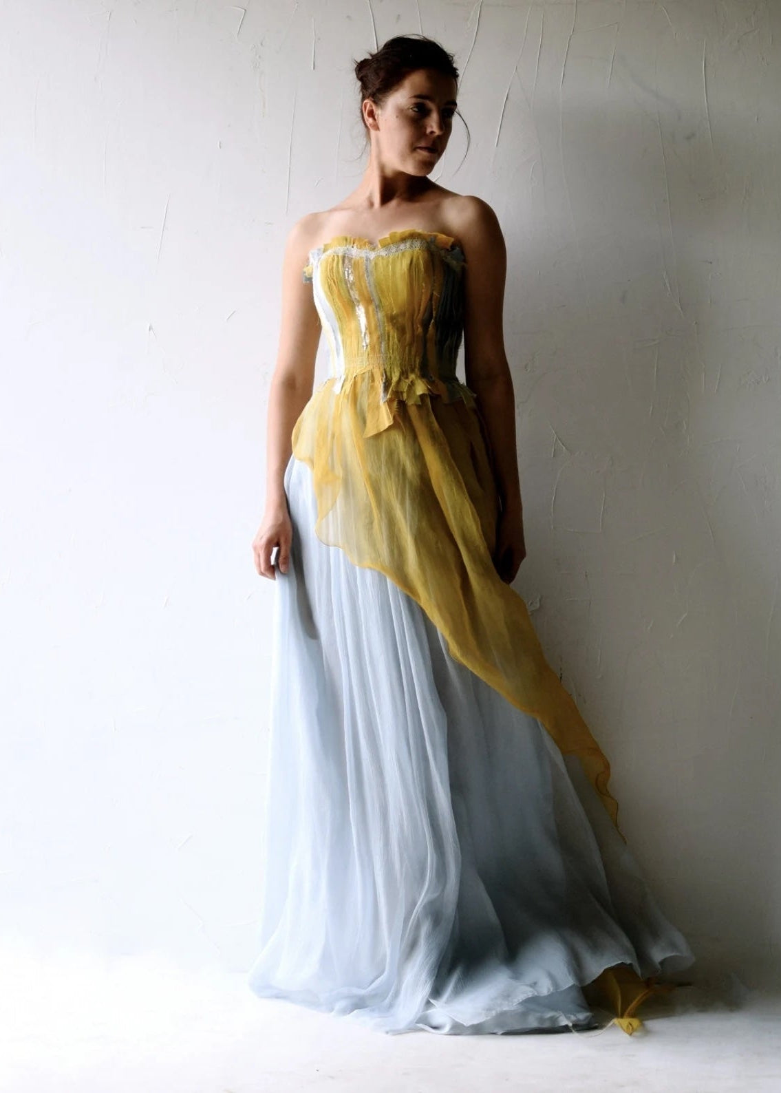 yellow colour wedding dress LAMINARIA
