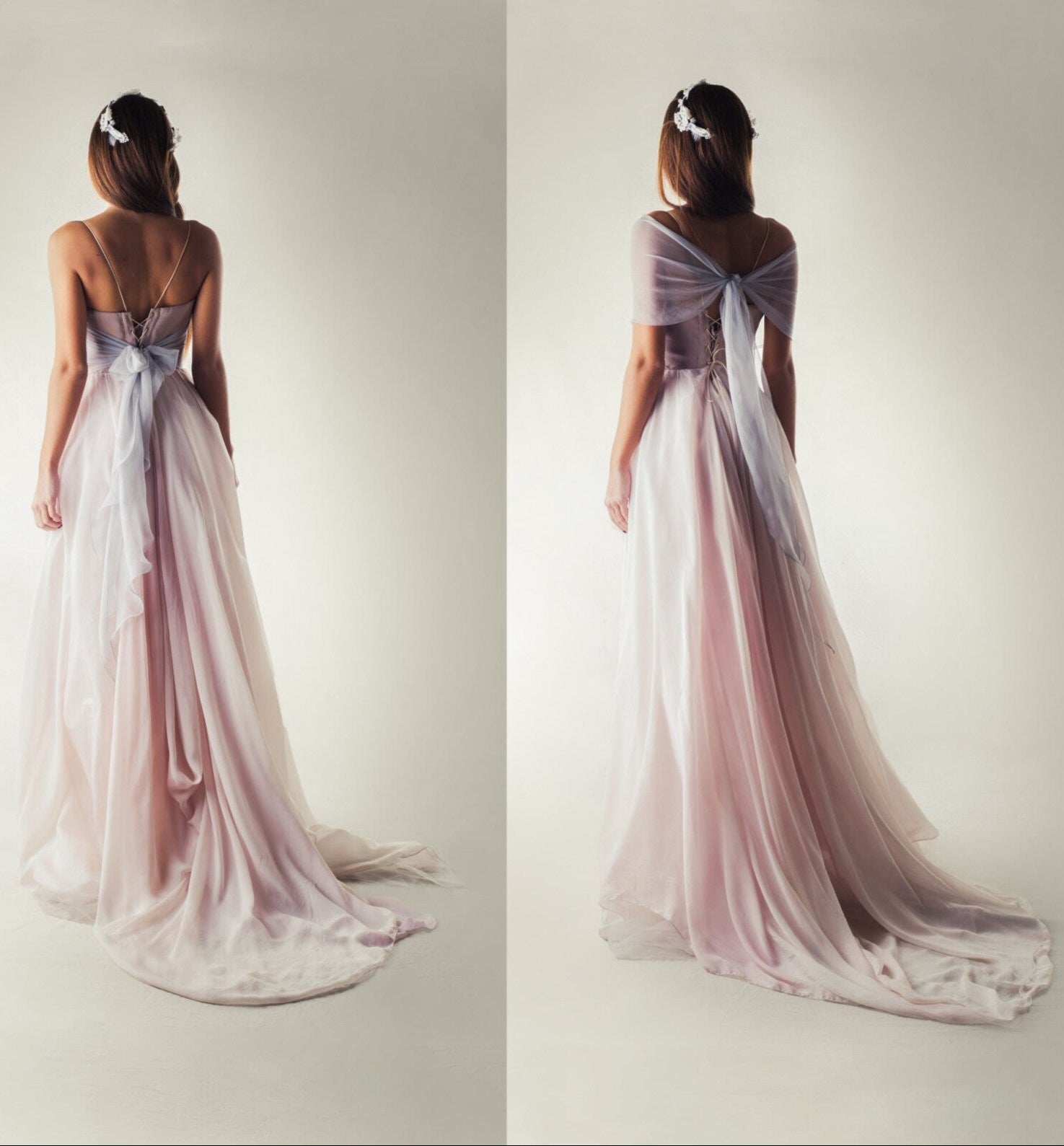 ACONITUM Dipinto a Mano | Un Abito da Sposa Lilla Dipinto a Mano