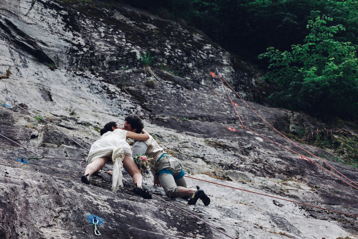 A Separates Wedding Dress for Climbing in the Alps