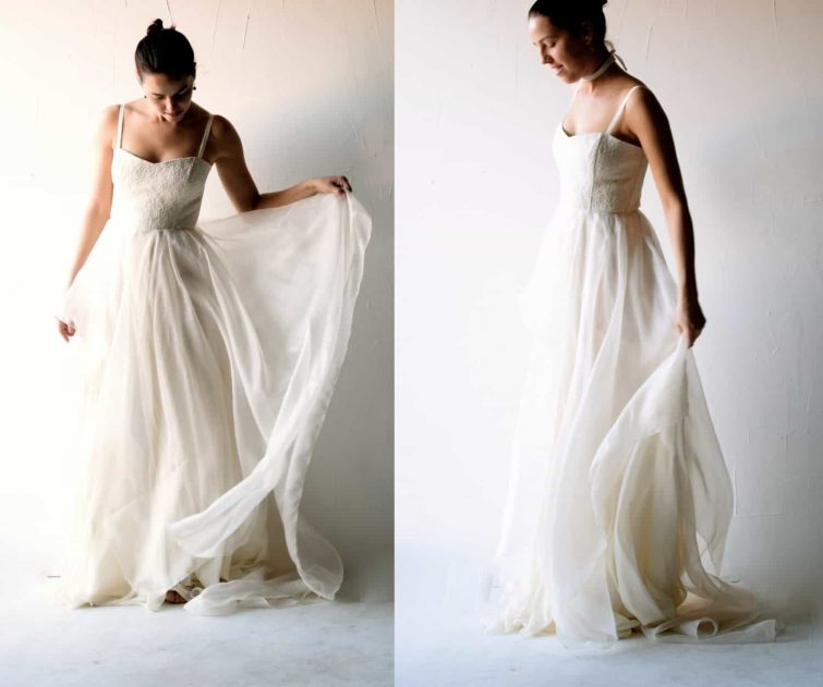 Lace and Organza wedding Gown - Larimeloom Handmade Clothing