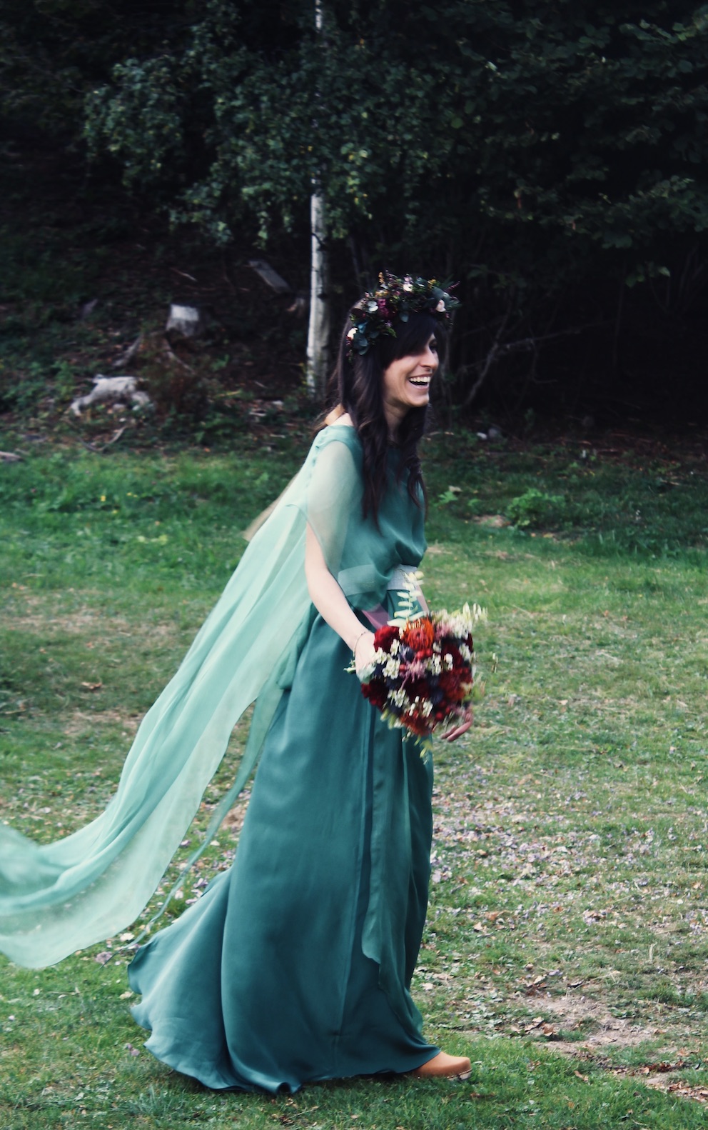 A Forest Green Wedding Dress Larimeloom